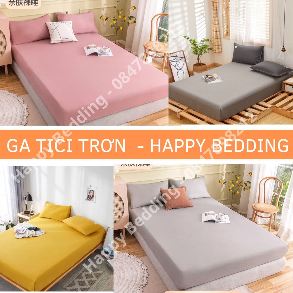 Ga trải giường tici (Ga không gối) , ga giường, drap nệm 1 màu trơn basic phong cách Hàn Quốc | BigBuy360 - bigbuy360.vn