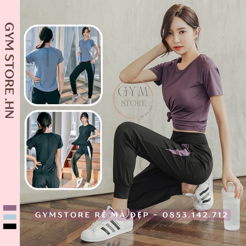 Set Bộ Tập Gym Yoga Thể Thao Nữ❤️𝐑𝐄̉ Đ𝐄̣𝐏❤️Áo Thun Mềm Kèm Quần Co Dãn Thoáng Mát 𝙎𝙤𝙡𝙤 𝙎𝙥𝙤𝙧𝙩𝙨𝙬𝙚𝙖𝙧 413