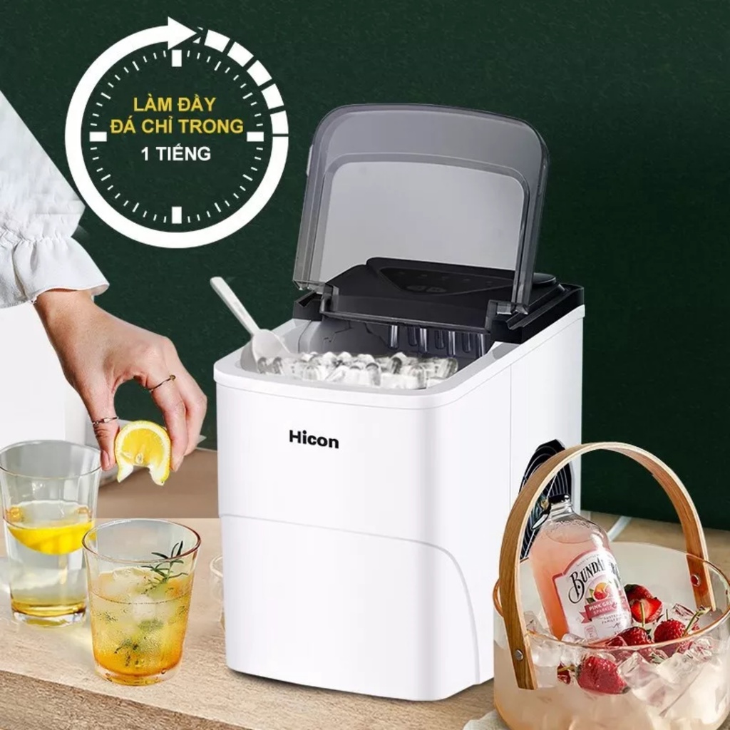 Máy Làm Đá Viên Siêu Tốc  Xiaomi Hicon Tạo Đá Nhanh Trong Vòng 6 Phút Công Suất Lớn GIữ Nhiệt Lâu Máy làm đá mini