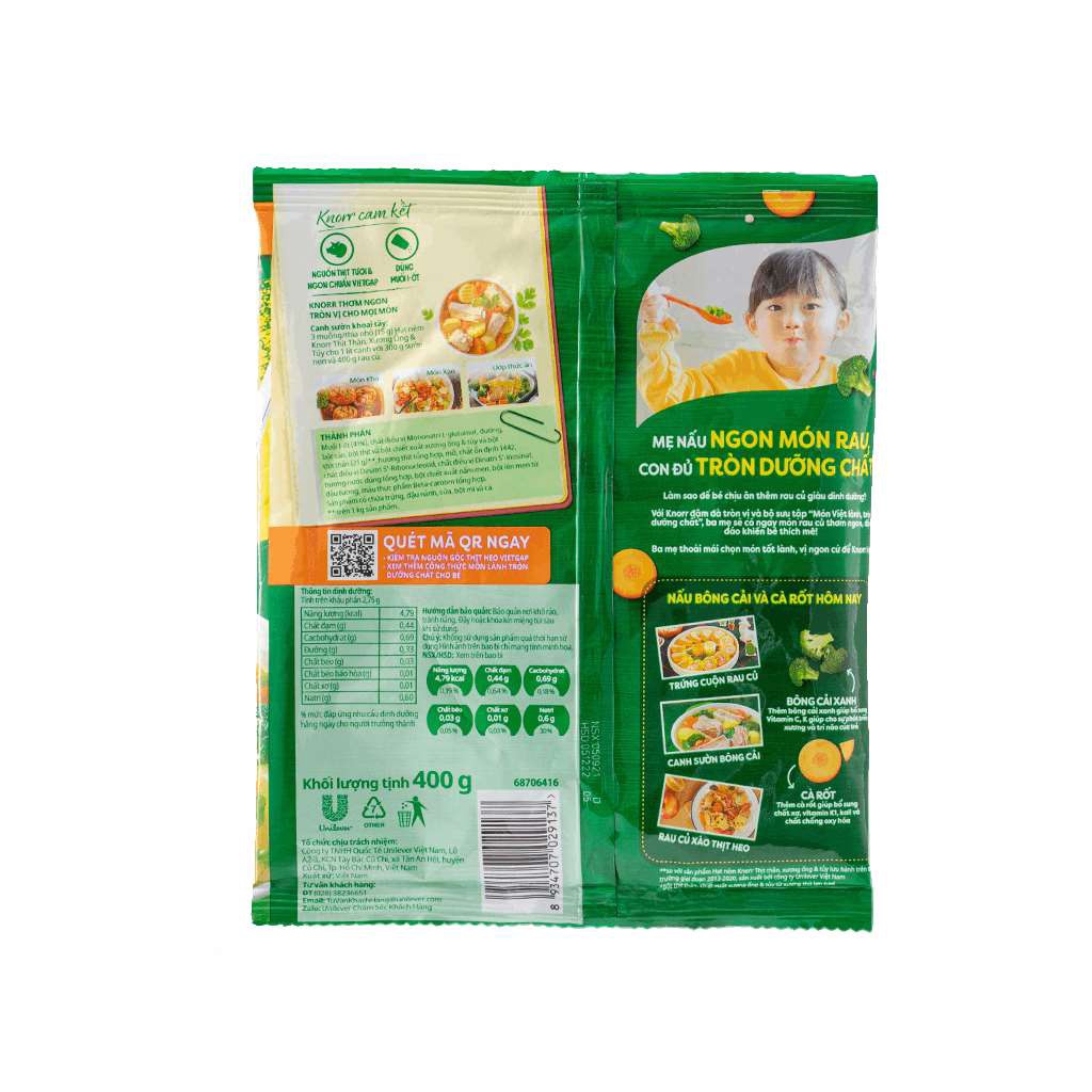 Hạt nêm thịt thăn, xương ống, tủy Knorr