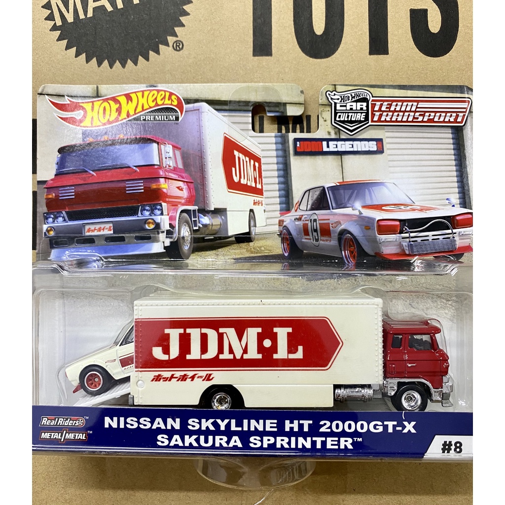 Hot wheels chính hãng mẫu xe Team Transport Nissan Skyline HT 2000GT-X Sakura Sprinter
