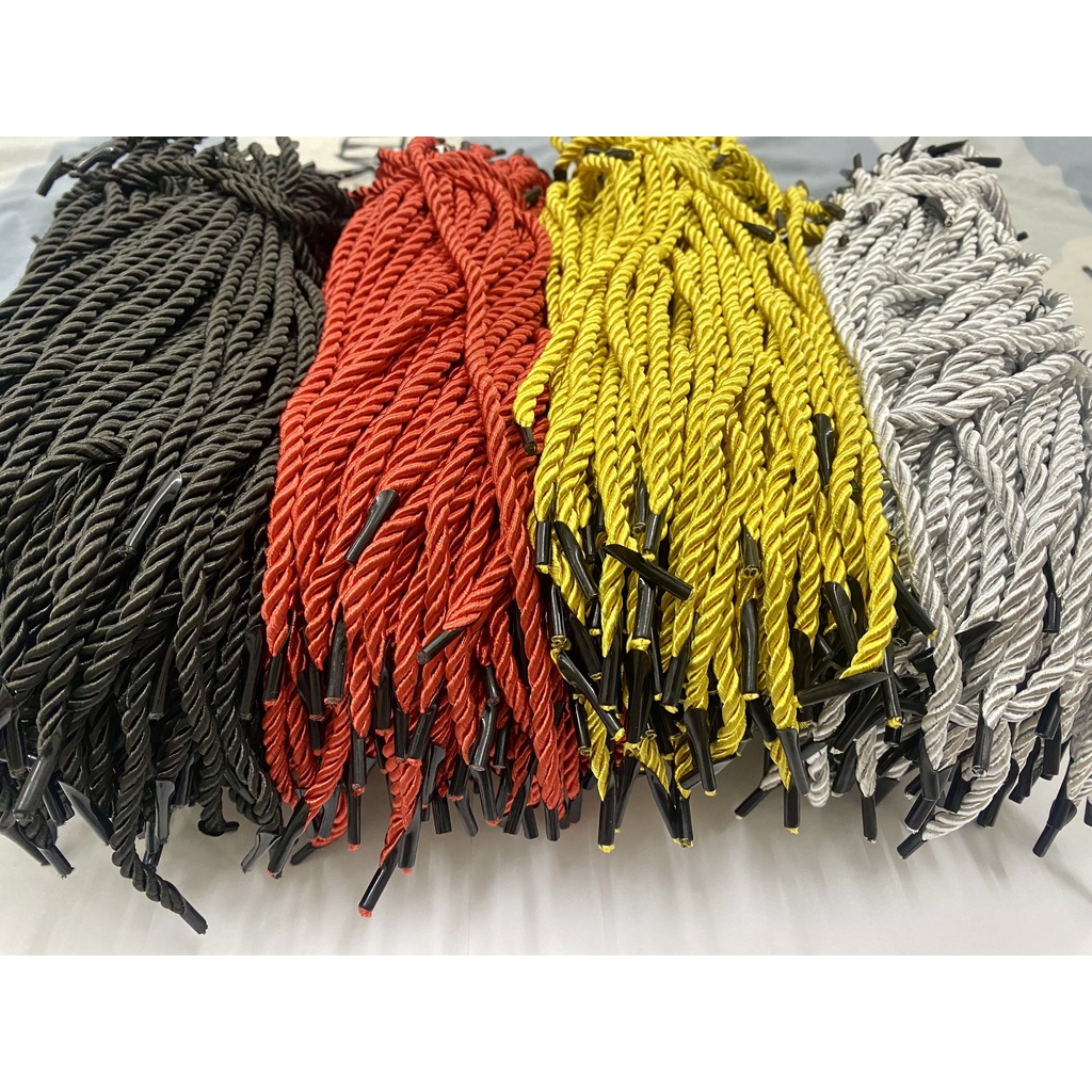 Bó 50 Sợi Dây Se Xỏ Túi Giấy Bấm 2 Đầu Nhựa Dài 32cm