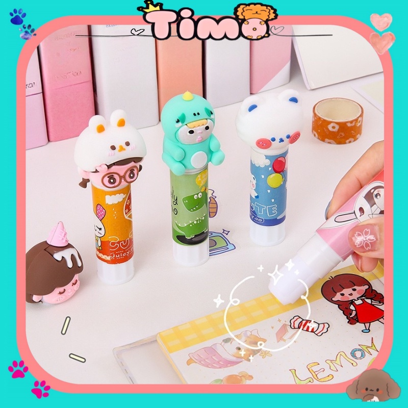 Keo Dán Giấy Hồ Khô Siêu Dính Cute Dễ Thương Văn Phòng Phẩm Sáng Tạo Timo VPK40