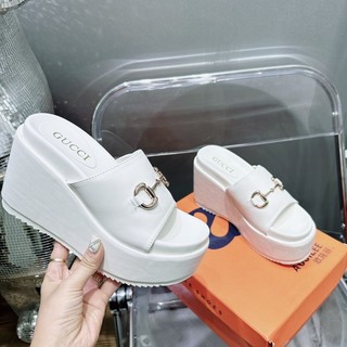 Dép da gucci khuy ngang đế xuồng 9p