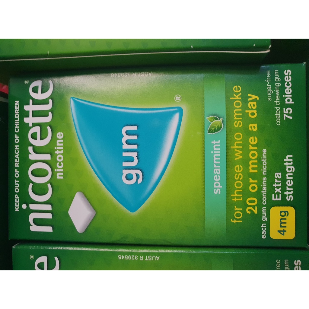 Kẹo cao su nhai cai thuốc_lá Nicorette 2mg vỉ 15 viên và hộp 75 viên