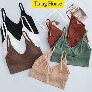 Áo bra cotton gân tăm, bra khoét lưng chữ u - tranghouse