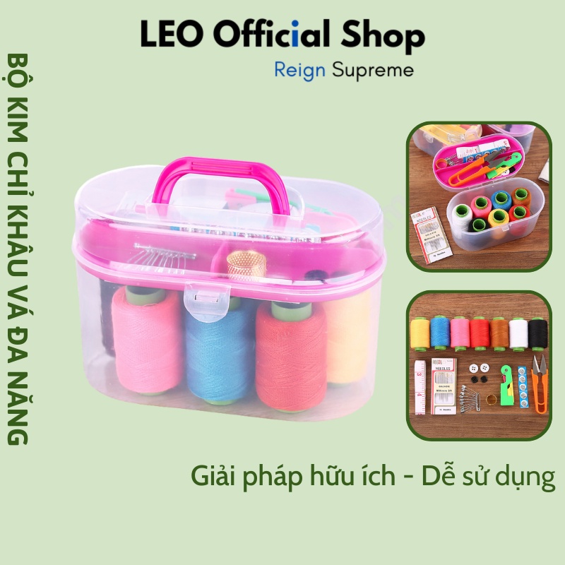Hộp Kim Chỉ May Đồ Đa Năng Tiện Dụng 55 Món Phụ Kiện May Vá, Hộp Kim Chỉ Gia Đình Tiện Dụng
