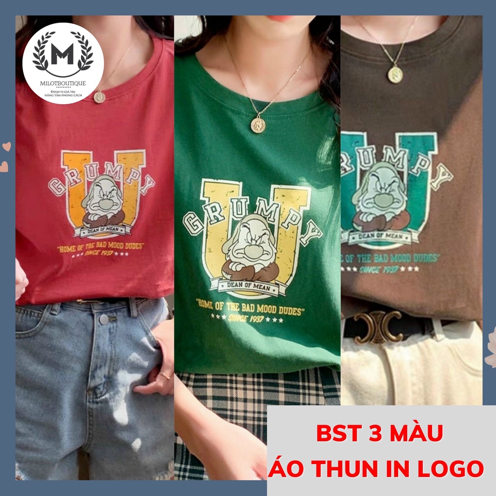Bộ Sưu Tập 3 Màu Áo Thun In Logo Grumpy