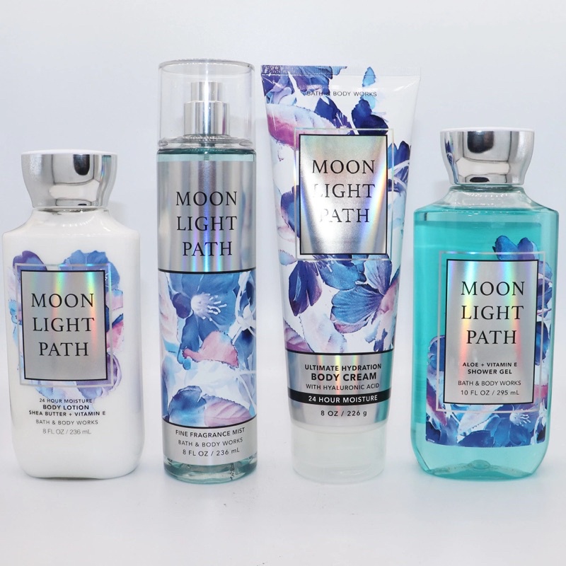 Bộ Sản Phẩm Tắm Dưỡng Xịt Thơm Toàn Thân Lưu Hương Mịn Da Bath & Body Works - Moonlight Path