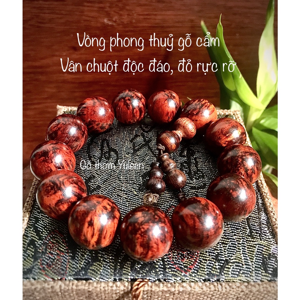 Vòng phong thủy gỗ cẩm hút tài vận, vòng tay đẹp, gỗ cẩm vân chuột đẹp, độc đáo, cá tính, đủ kích cỡ. Gỗ thơm Yuleen