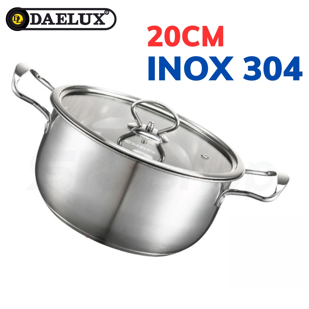 Nồi Inox 304 cao cấp 20cm đáy từ 5 lớp siêu bền Daelux DXSP-20