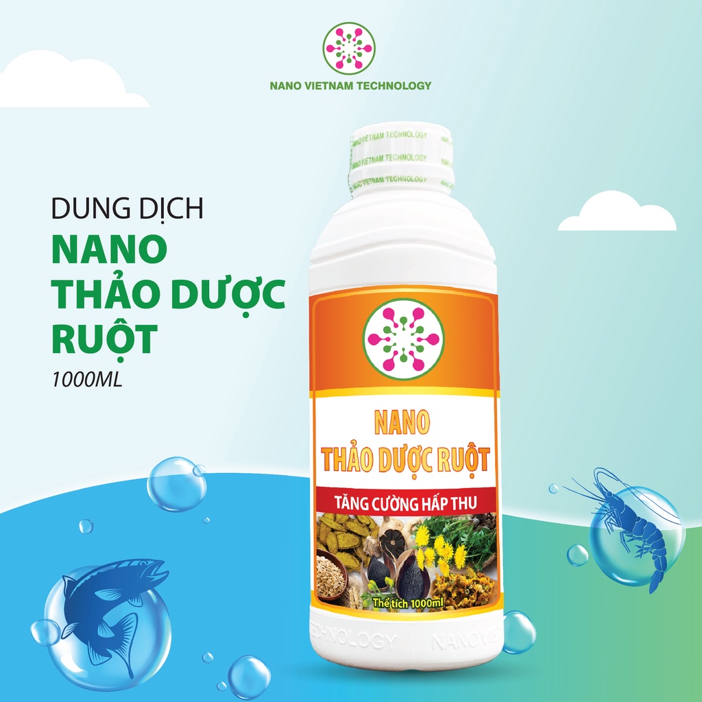 Nano Thảo Dược Ruột VietNam Tech 1000ml ngăn ngừa vấn đề về đường ruột cho tôm cá và động vật thủy sinh