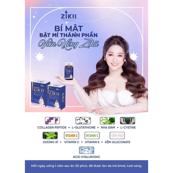 Viên Uống Nhả Nám Trắng Da Cải Thiện Nội Tiết ZIKII