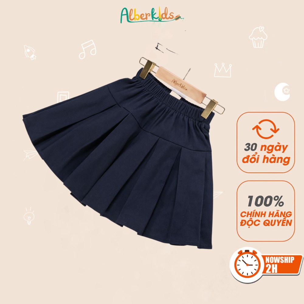 Chân váy cho bé gái ALBER KIDS xếp ly công chúa xinh đẹp cho trẻ em 2,3,4,5,6,7,8,9,10,11,12 tuổi AG0167