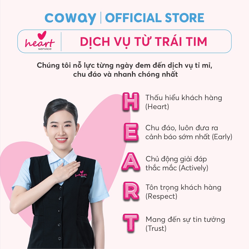 [1 năm] [E-Voucher] – Heart Service – Gói bảo dưỡng và chăm sóc Máy lọc không khí Coway tại nhà