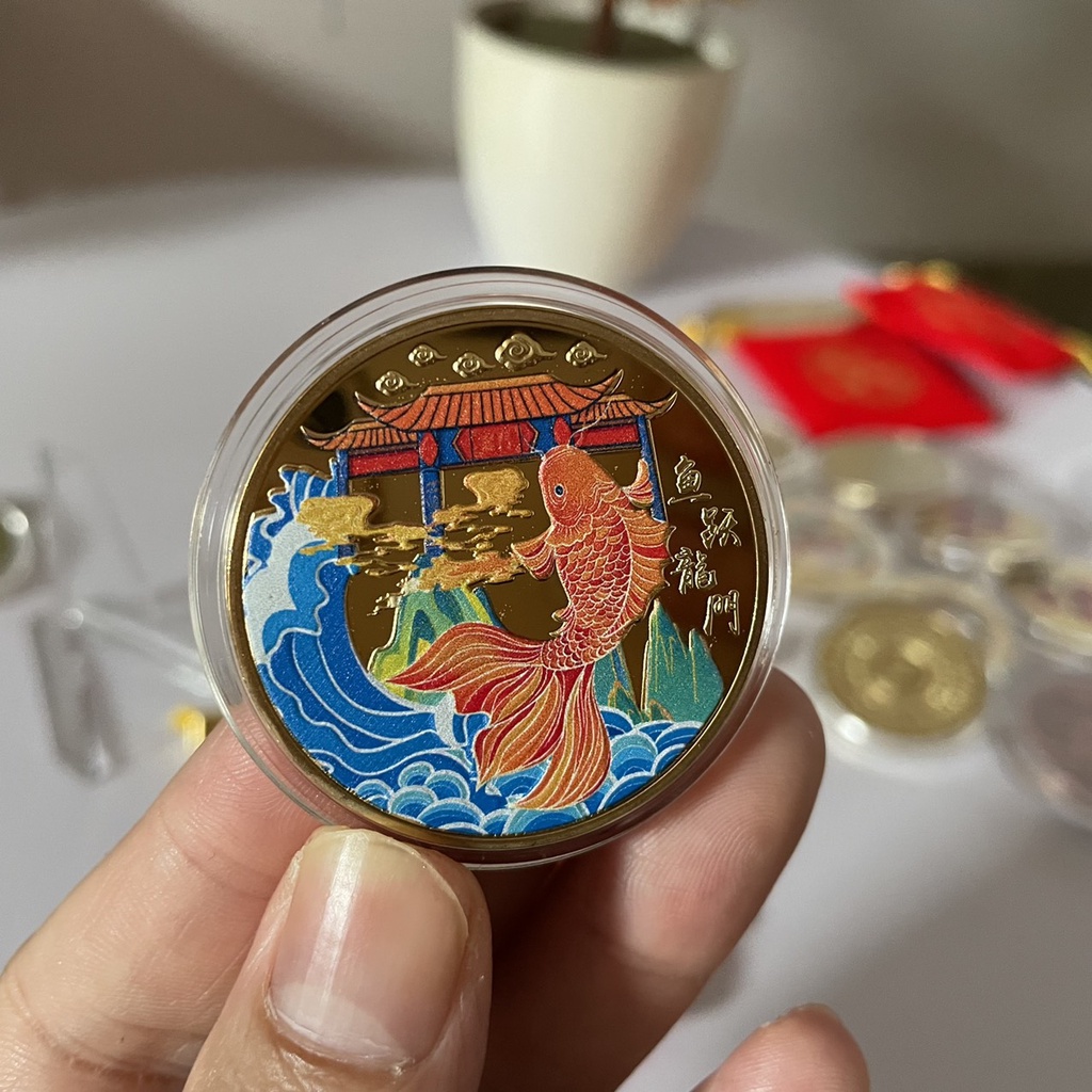 Đ.ồng Xu Cá Chép Vượt Vũ Môn  Tinh Sảo; Quà tặng mang ý nghĩa may mắn, thăng tiến vượt bậc