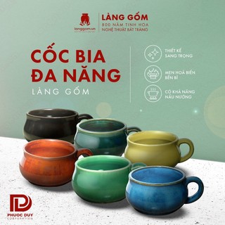 Cốc bia đa năng gốm sứ có quai, men hỏa biến Bát Tràng cao cấp 550ml, đa dạng cách dùng- (Hàng Loại 2) - LÀNG GỐM