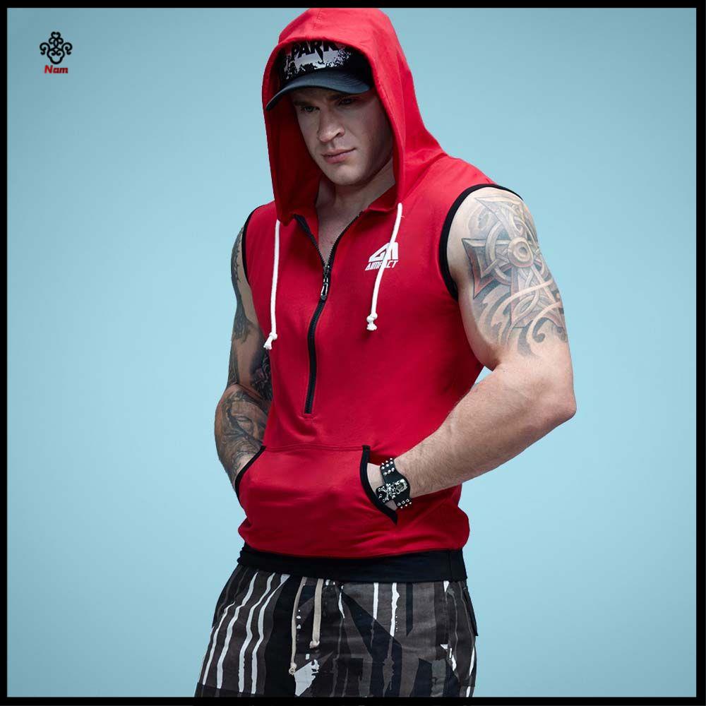 Chất lượng cao O ba lo nam T P Áo Tập Gym Thể Hình Cho nam Và Nữ#Đồ tập gym Sát Nách Có Nón Dáng Rộng Vải Cotton Nhanh Khô 39% Phối Khóa Kéo Cá Tính