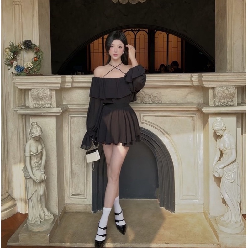 (SẴN) Set trang phục nữ ulzzang áo + chân váy ulzzang