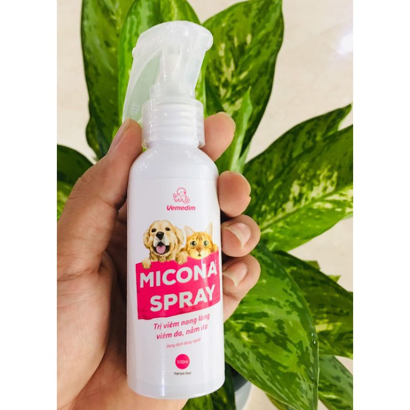 Chai xịt Micona Spray ngừa Nấm da, nang lông cho Chó Mèo - Chai 100ml