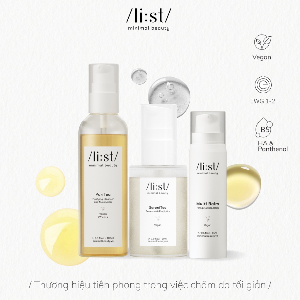 Combo 3 sản phẩm: PuriTea, SereniTea, Multi Balm