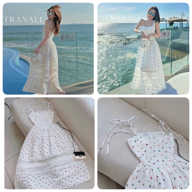 MAXI TRẮNG 2S XÔ REN HOA