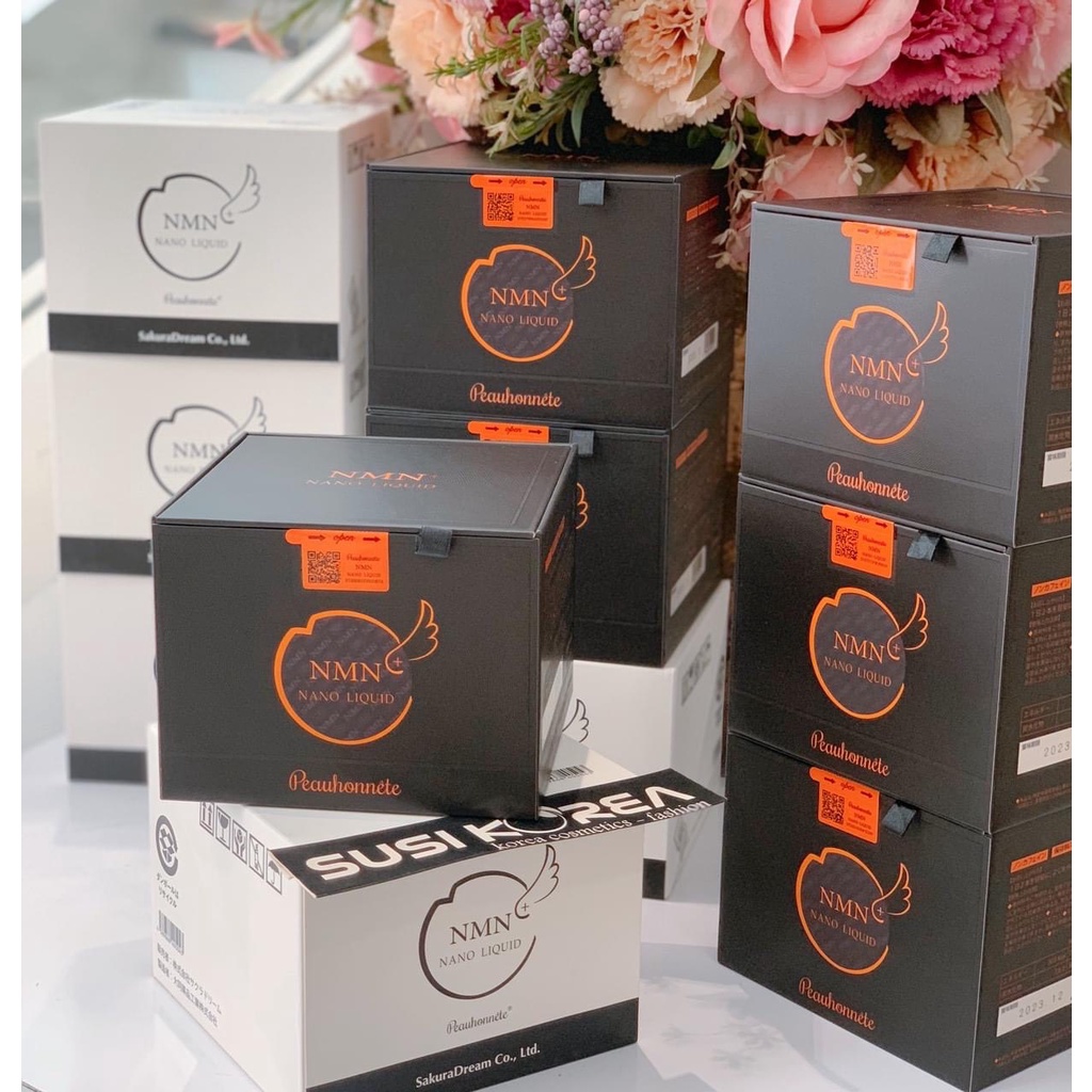 Nước Uống Collagen Trẻ Hóa Da Peauhonnete NMN Nano Liquid 12000 Nhật Bản - Mẫu Mới 12 Lọ