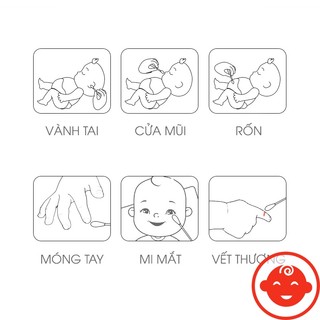Tăm Bông Cho Bé Sơ Sinh Vcool (Hộp 200 Que) Tiện Lợi, An Toàn