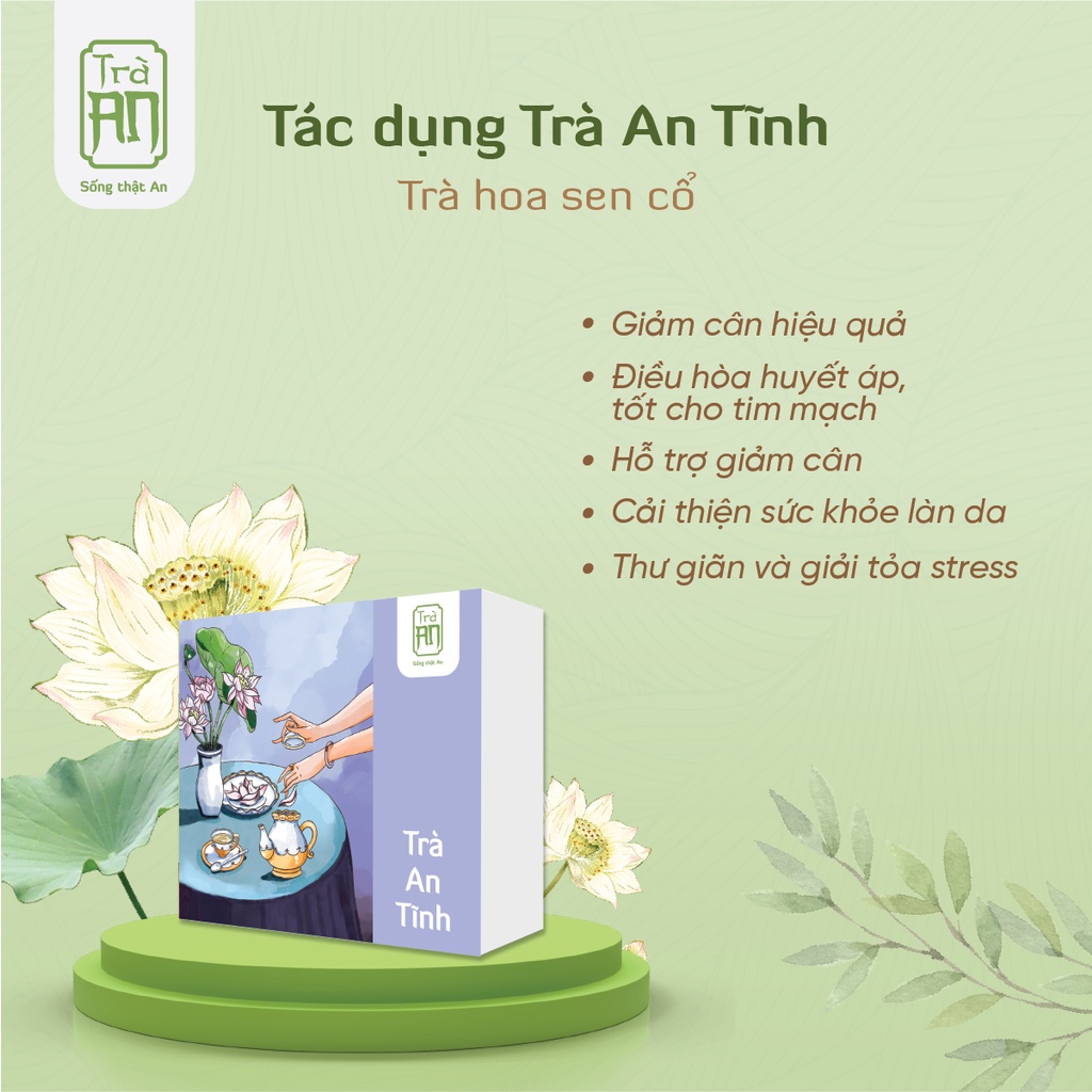 Trà hoa sen An An cải thiện giấc ngủ, ổn định huyết áp, tốt cho tim mạch, đẹp da