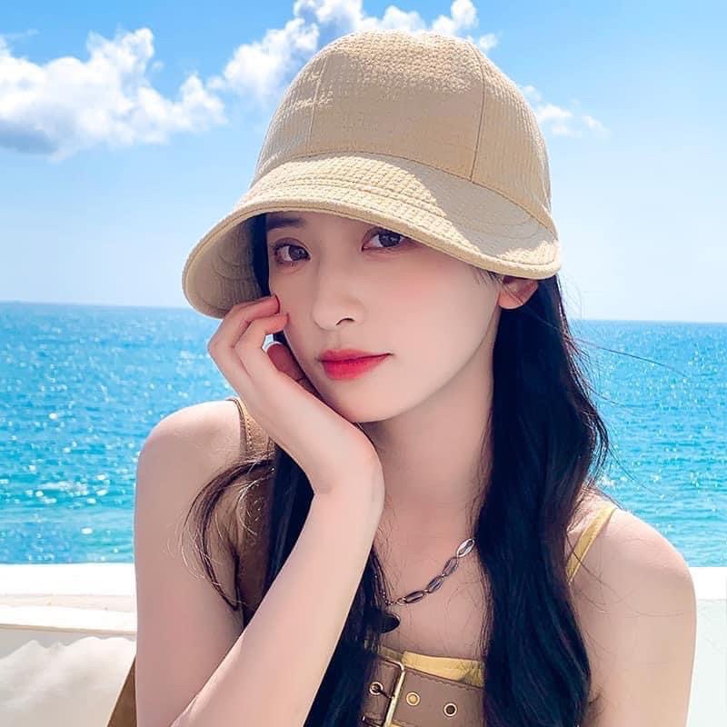 Mũ Nón Chống Nắng Vành Rộng Có Dây Rút Thoáng Khí Chất Liệu Cotton Mềm Mẫu Mới