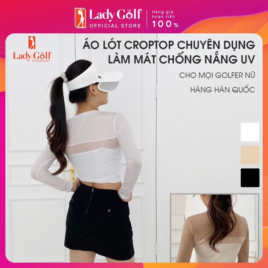 Áo golf nữ dáng CropTop Starny cho cảm giác mát lạnh chống nắng, tia UV hàng Korea