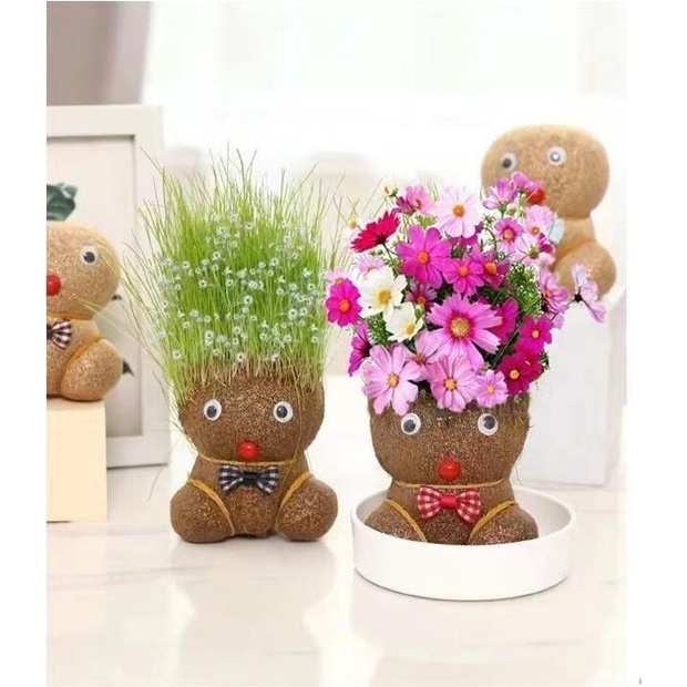 Trẻ em sáng tạo sản phẩm mới, con rối có thể mọc cỏ