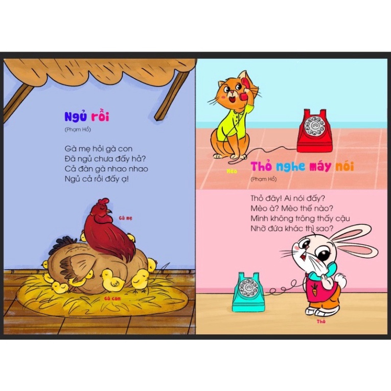 Sách bìa cứng - Thơ cho bé tập nói phát triển ngôn ngữ IQ và EQ cho bé từ 0- 5 tuổi  KN Book