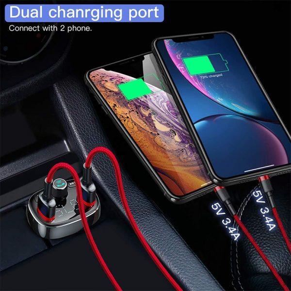 Dock sạc nghe nhạc trên xe hơi Baseus S09A T-Typed Wireless MP3 Car Charger (hỗ trợ nghe nhạc và đàm thoại) (ĐEN)