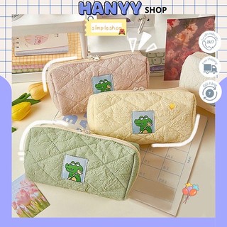 Túi Đựng Bút Bằng Cotton Mềm Hình Cá Sấu Hoạt Hình Dễ Thương