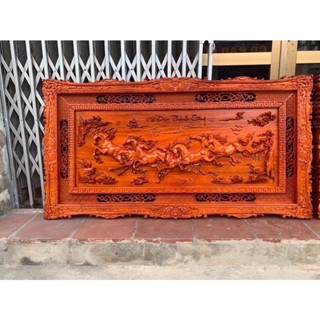 Tranh gỗ hương mã đáo thành công ( bát mã , bát tuấn đồ ) rộng 127 cm . Tranh treo tường trang trí phong thuỷ gia đình