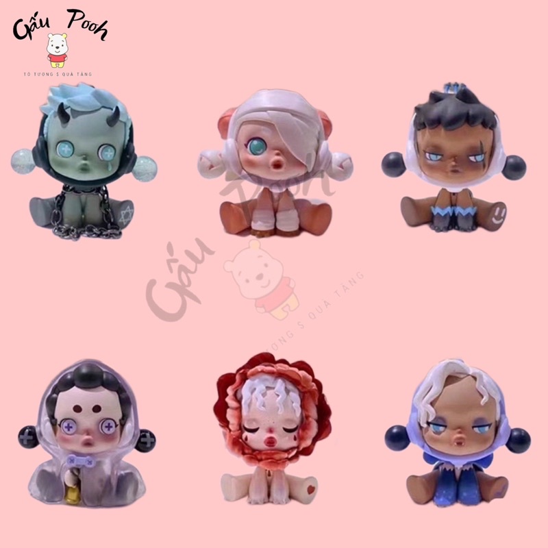 Tô Tượng Thạch Cao SkullPanda Size Mini 6cm Nhiều Mẫu Không Kèm Màu Cọ