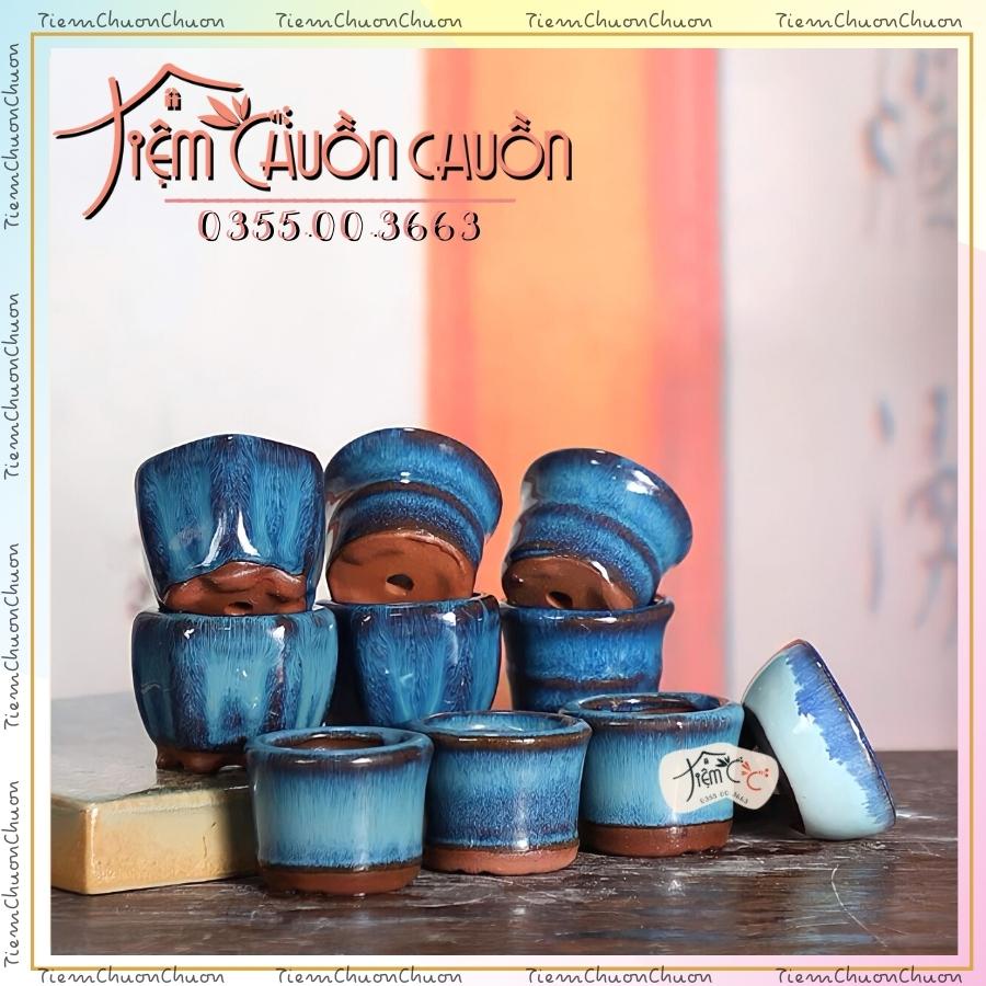 Chậu Gốm Mini Đất Nung Men Hỏa Biến - Nhiều mẫu Decor Bàn - Tiệm Chuồn Chuồn - tiemchuonchuon - Gốm sứ Bát Tràng