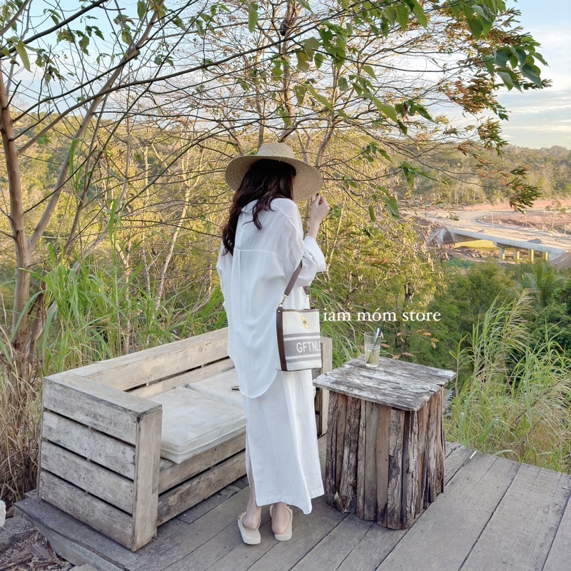 Muse Dress - Váy linen dài lưng chun co dãn