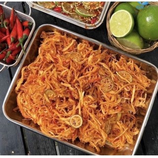 Hũ 300gr mực xé sợi tomyum - mực sốt chua cay thái lan lạ miệng bắt vị