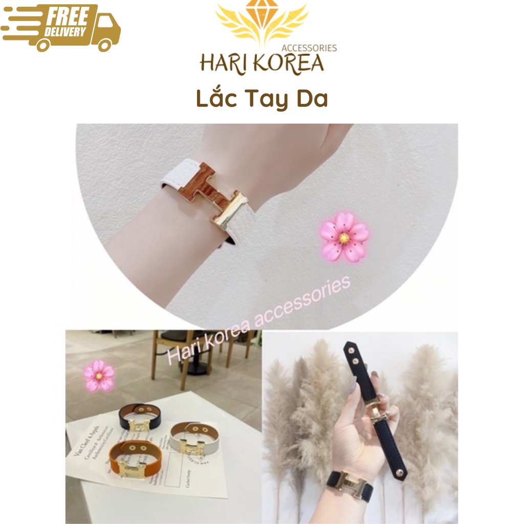 Vòng tay siêu sang . hót trend, vòng tay dây da.vòng tay hãng - Hari Korea Accessories