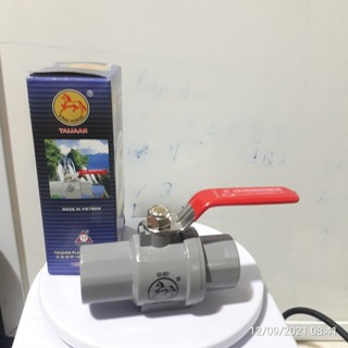 Van bi và tay gạt inox dán ống nhựa pvc, khóa tổng, van nhựa pvc tay inox, cầu xi phi 21 27 34 taijaan