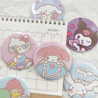 Gương tròn nhỏ mini trang điểm cầm tay Sanrio hoạt hình Kuromi Melody Cinnamoroll Kitty