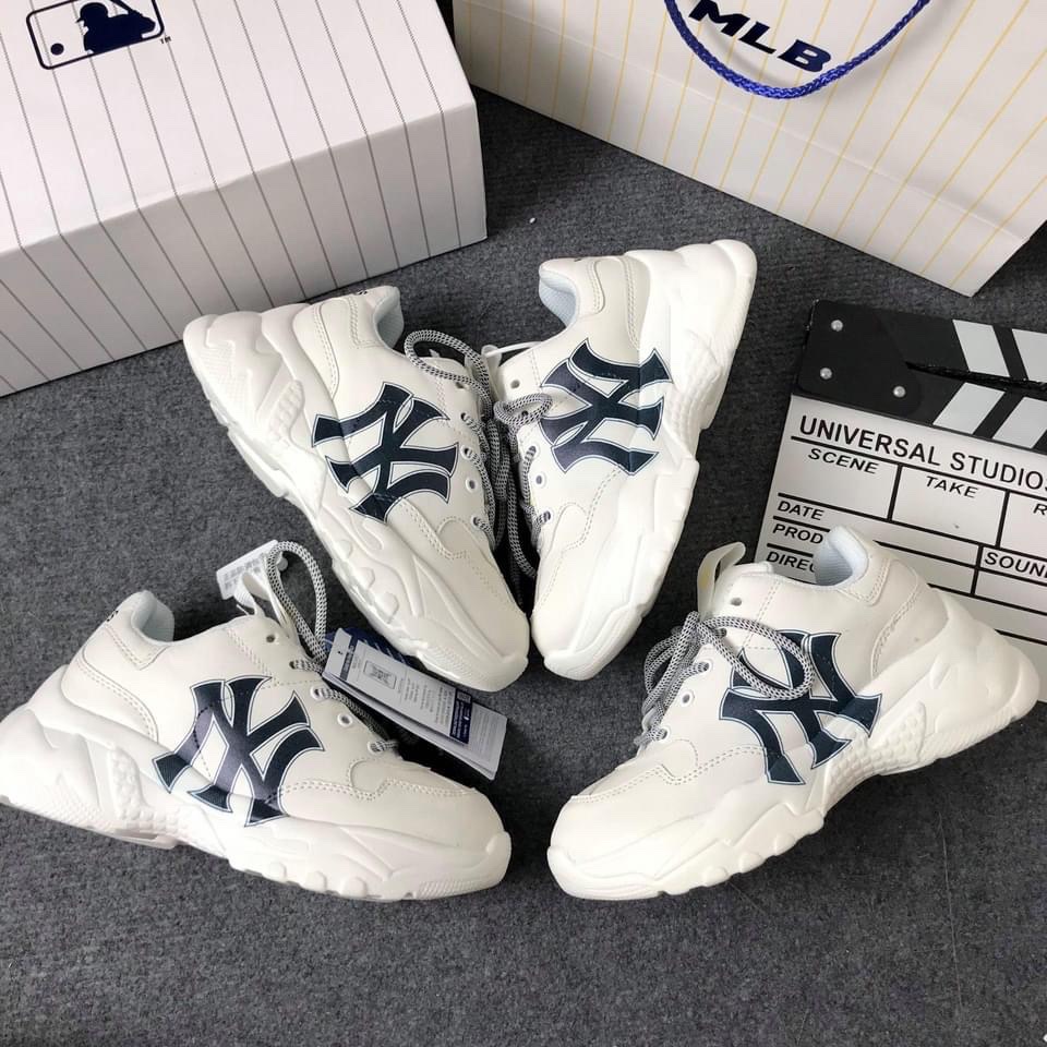 Giầy thể thao MLB NY LA BOSTON hot hit chữ đen đế liền Nam Nữ kiểu dáng thể thao, phù hợp với các bạn trẻ