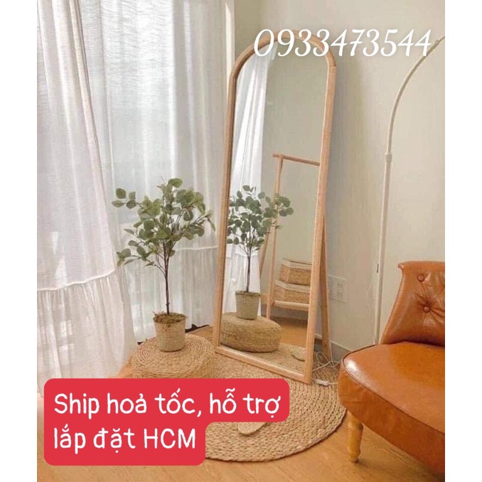 Gương soi toàn thân gỗ thông cao cấp kèm chân