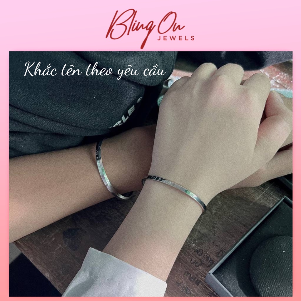 Vòng Tay Cuff DW Unisex Khắc Tên Theo Yêu Cầu, Vòng Tay Đôi Khắc Tên