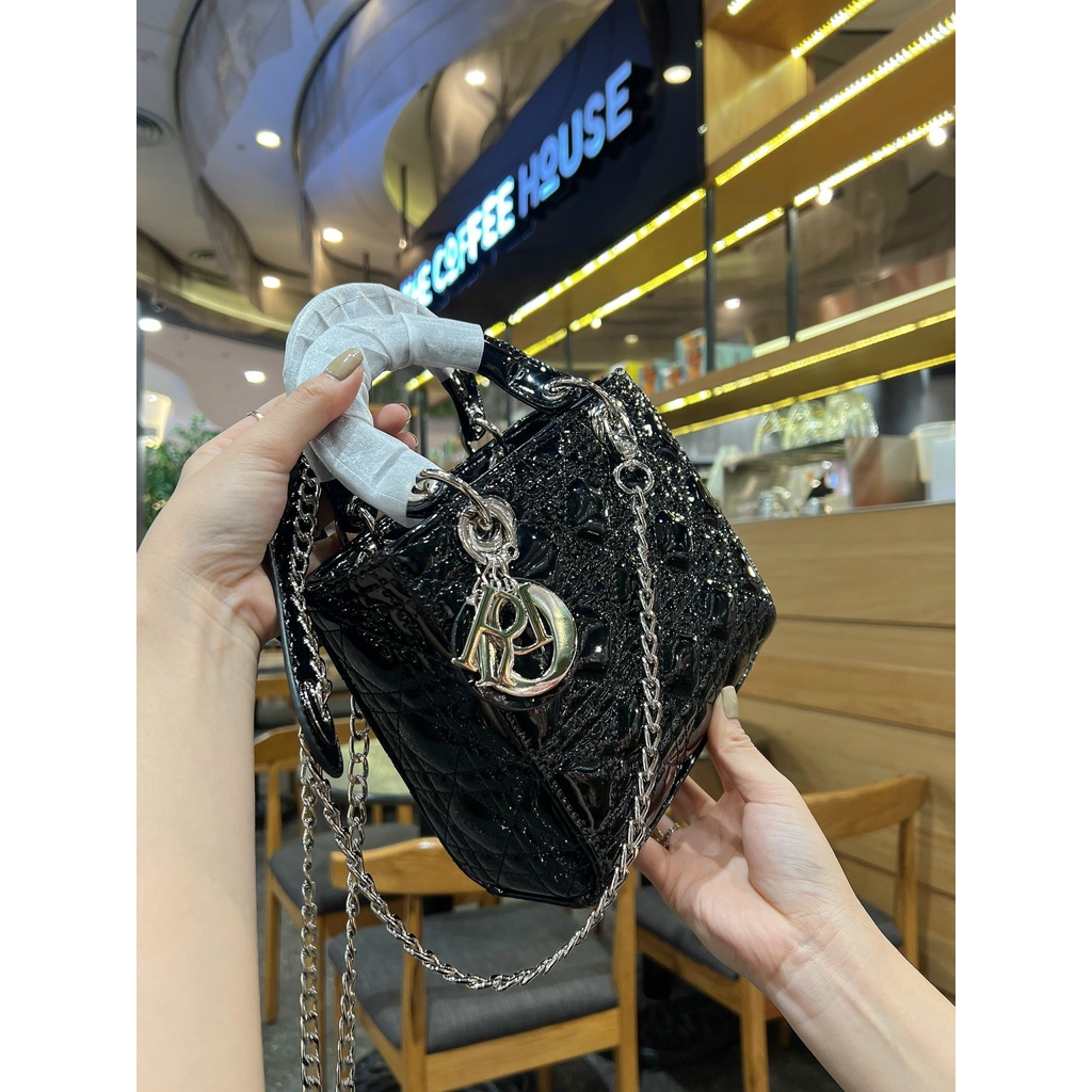 Túi D.I.O.R da bóng size 17cm-20cm Full hộp sang chảnh