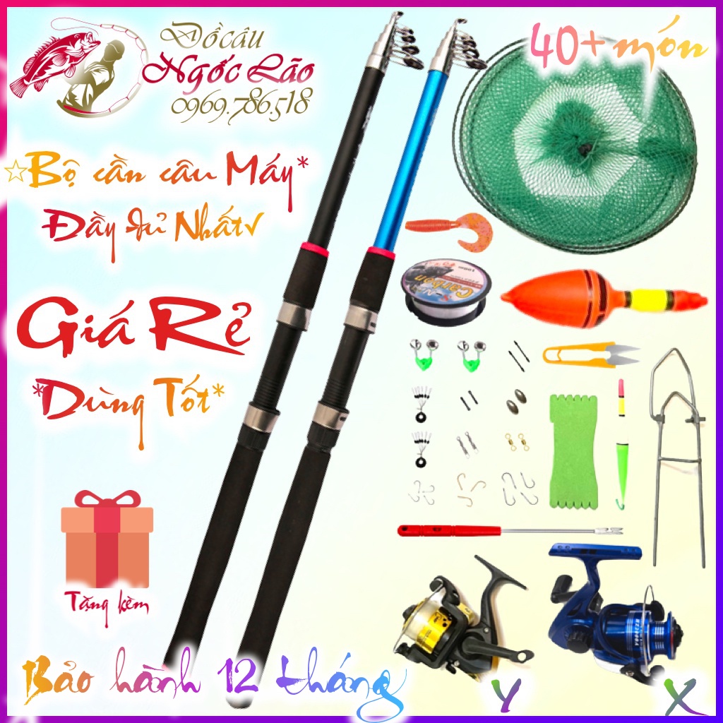 Bộ Cần Câu máy GIÁ RẺ Tốt Nhất - FISHING ROD - LOẠI TỐT - Combo Cần câu cá xa bờ, lăng-xê, lure, câu rê..