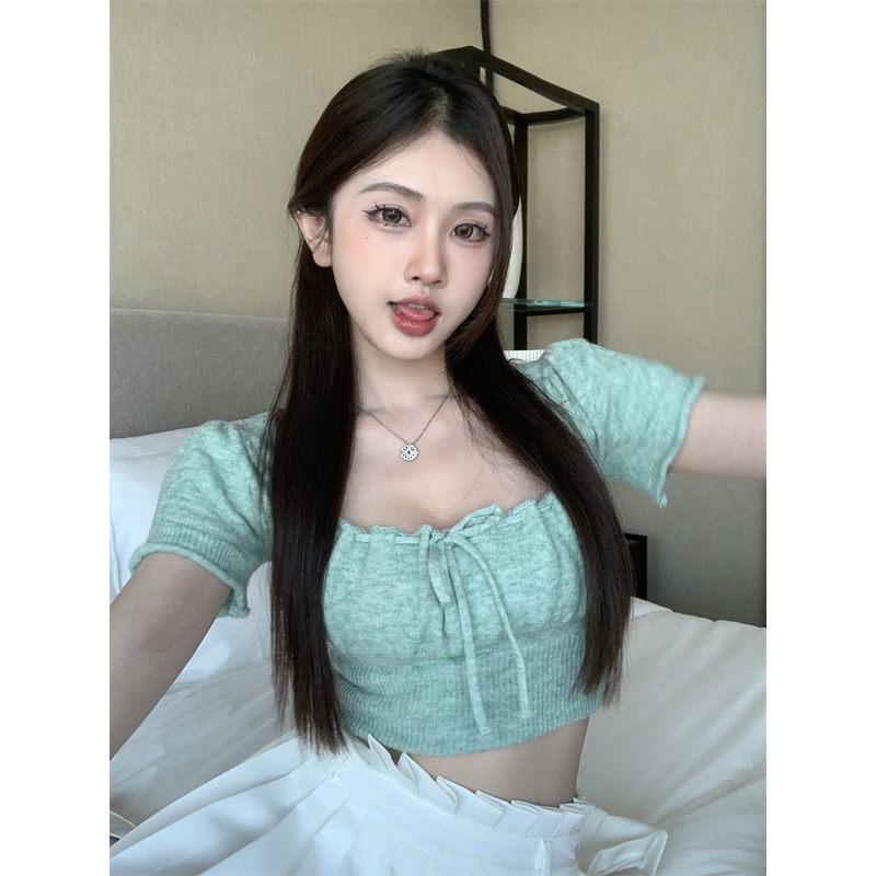 Áo SUXI tay ngắn dáng ôm thời trang mùa hè xinh xắn cho nữ