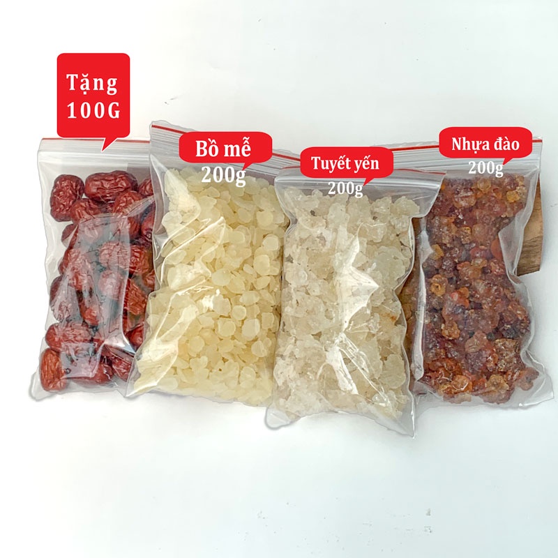 Sét dưỡng nhan tuyến yến, bồ mễ, nhựa đào